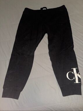 Calvin Klein Black Jogger capris with CK Logo